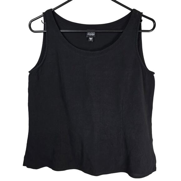 Eileen Fisher Tank Top Women's M Black Silk Career Minimalist Capsule Staple - Picture 1 of 7
